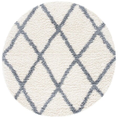 Safavieh Venus Shag Power Loomed Round Shag Rug; Ivory & Grey - 6 ft. -7 in. x 6 ft. -7 in. VNS681A-7R